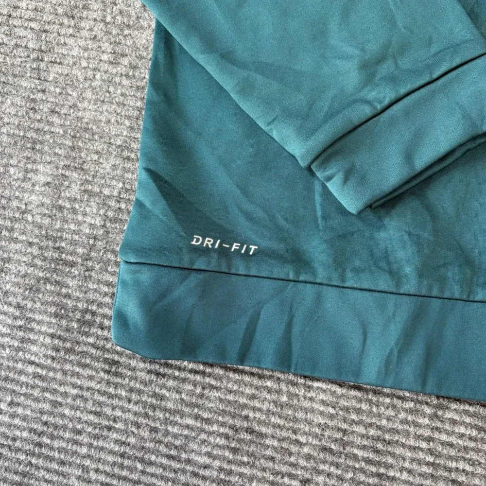 Nike Dri-FIT Mens XL 1/4 Zip Pullover Teal Green Mock Neck Long Sleeve Shirt